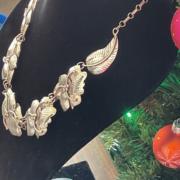 VTG Sterling 18" Dramatic Ornate Floral Showstopper Sculptural Artisan Necklace - Picture 3 of 10